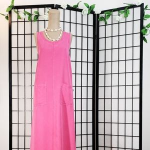 Maxi coverall dress in pink